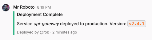 Basic Block Kit message