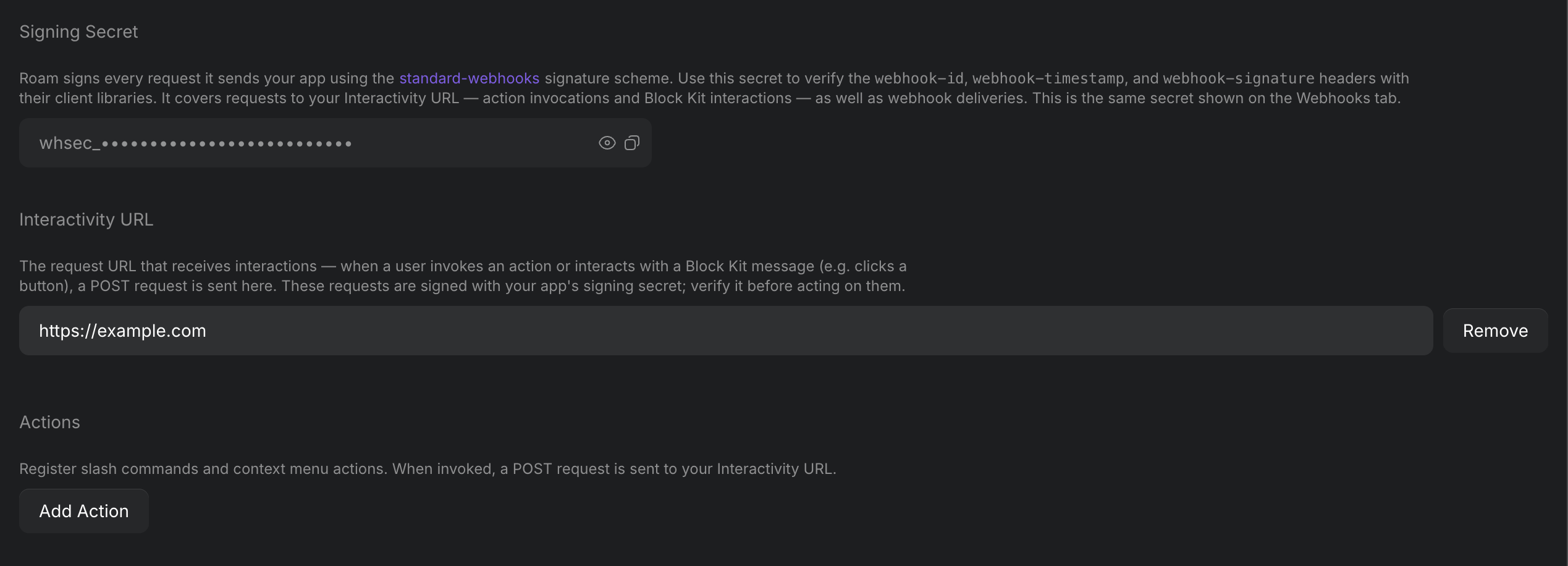 Setting the interactivity URL