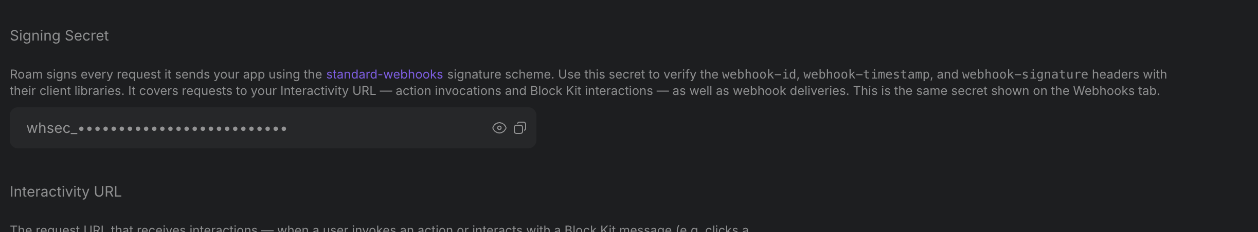 Signing secret